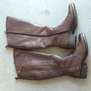 BareTraps Women's Oria Knee High‎ Brown Faux Leather Riding Boots Size 10